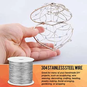 Cridoz 22 Gauge Stainless Steel Wire for Crafts