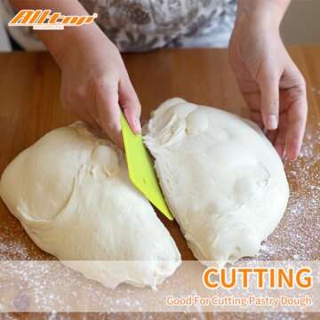ALLTOP Hard Bench Scraper – Premium Quality Bread Tools for Homemade Baking,Dough Cutter with Versatile Usage - Vibrant and Ergonomic Plastic Bowl Scrapers for Your Kitchen