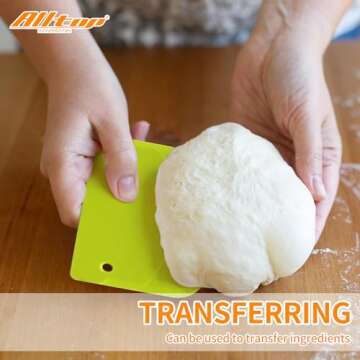 ALLTOP Hard Bench Scraper – Premium Quality Bread Tools for Homemade Baking,Dough Cutter with Versatile Usage - Vibrant and Ergonomic Plastic Bowl Scrapers for Your Kitchen