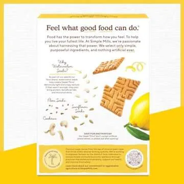 Simple Mills Lemon Seed & Nut Flour Sweet Thins, Crunchy & Delicious