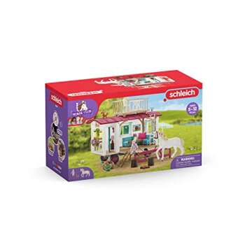 Schleich Horse Club 95-Piece Horse Set for Girls and Boys Ages, Camper for Secret Club Meetings Playset with Doll and Horse Toys