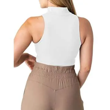 LASLULU Women's Stylish Half Zip Crop Top for Yoga