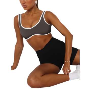 LASLULU Womens Sports Bra Medium High Support Sexy Backless Yoga Padded Bras Workout Crop Top for Teen Girls(Dark Grey Small)