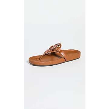 Tory Burch Women's Miller Cloud Sandals, Bourbon Miele, Tan, 10.5 Medium US