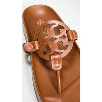 Tory Burch Women's Miller Cloud Sandals, Bourbon Miele, Tan, 10.5 Medium US