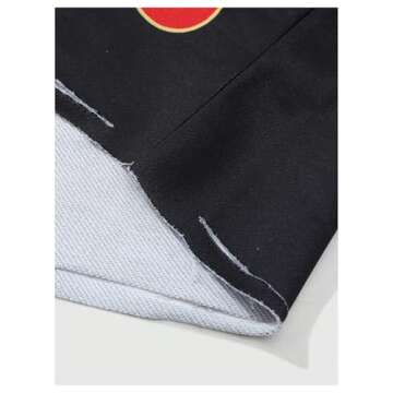 GORGLITTER Men's Graphic Hoodies Y2K Ripped Long Sleeve Hooded Sweatshirt Black Large