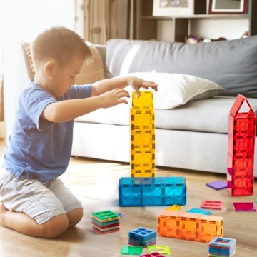 FNJO Magnetic Tiles 110PCS Building Set - Creative STEM Toy