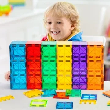 FNJO Magnetic Tiles 110PCS Building Set - Creative STEM Toy