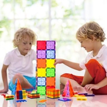 FNJO Magnetic Tiles 110PCS Building Set - Creative STEM Toy