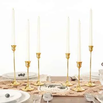 NLBTW 6 French Gold Candle Holders for Elegant Taper Displays