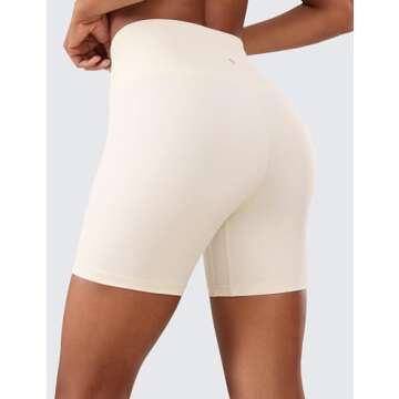 CRZ YOGA Women's Naked Feeling Biker Shorts - 6 Inches High Waist Yoga Workout Running Gym Spandex W...