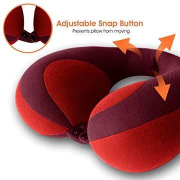 INFANZIA Kids Chin Supporting Travel Neck Pillow, Helps Support Head and Neck, Comfortably Designed for Head, Neck, and Chin Support - Gifts for Toddler/Child/Kids, Red