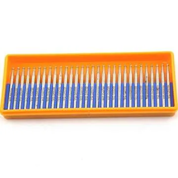 JINGLING Diamond Ball Burrs 2mm Round Grinding Bits Stone Shank 2.35 Pack of 30Pcs