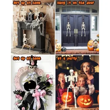 5 Pack Halloween Skeletons with Spiders & Cobwebs