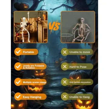 5 Pack Halloween Skeletons with Spiders & Cobwebs