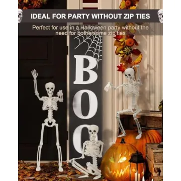 5 Pack Halloween Skeletons with Spiders & Cobwebs