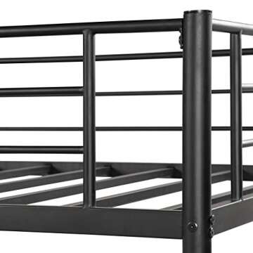 Harper & Bright Designs Metal Twin Over Twin Bunk Beds with Trundle Bed Twin Bunk Beds for Kids No Box Spring Required