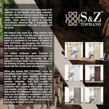 S&Z TOPHAND 38 in. x 84 in. Unfinished British Brace Knotty Barn Door with 6.6FT Sliding Door Hardware Kit/Solid Wood/Sliding Door/Double Surfaces/A Simple Assembly is Required (38, Door+J Shape)