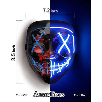 Light Up Halloween Mask for Spooky Fun all Ages