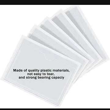 Chinco 30 Pack Self Adhesive Index Card Pockets with Top Open for Loading Ideal Card Holder for Organizing and Protecting Your Index Crystal Clear Plastic(3.6 x 4.8 Inches)