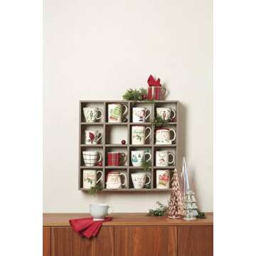 Lenox Red Holiday Tartan Mugs, Set of 4, 4 Count