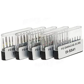 Pwhite 50pcs Premium Diamond Burs for Dentists