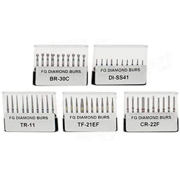 Pwhite 50pcs Premium Diamond Burs for Dentists