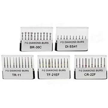 Pwhite 50pcs Premium Diamond Burs for Dentists