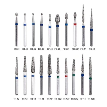 Pwhite 50pcs Premium Diamond Burs for Dentists