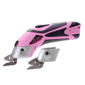 Pink Power Cordless Electric Scissors Fabric Cutter for Crafts, Box, Sewing, Carpet, & Scrapbooking ...