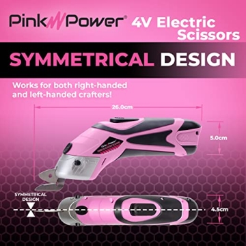 Pink Power Cordless Electric Scissors for Crafts & More