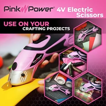 Pink Power Cordless Electric Scissors for Crafts & More