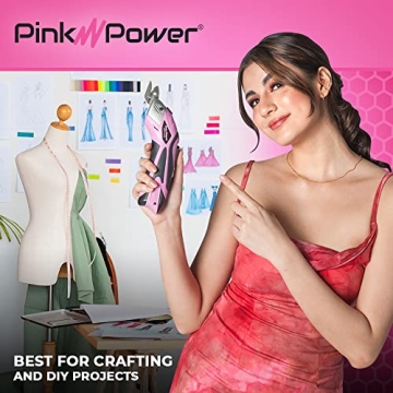 Pink Power Cordless Electric Scissors for Crafts & More