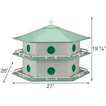 Heath 12-Room Deluxe Purple Martin House with Decoys