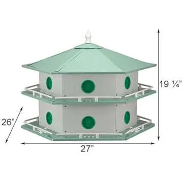 Heath 12-Room Deluxe Purple Martin House with Decoys