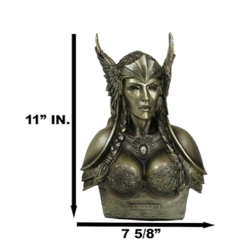 Stunning 11" Valkyrie Bust Statue for Norse Decor