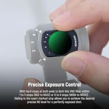 NEEWER Variable ND2-ND32 & ND64-ND512 Kit Compatible with DJI Osmo Pocket 3 Creator Combo Accessories, Limited Stops Neutral Density Filters, 2 Screen Protectors, Action Camera Accessories