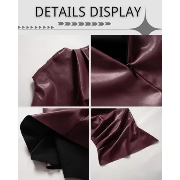 BAIMORE Women's Chic Faux Leather Tank Top in Red