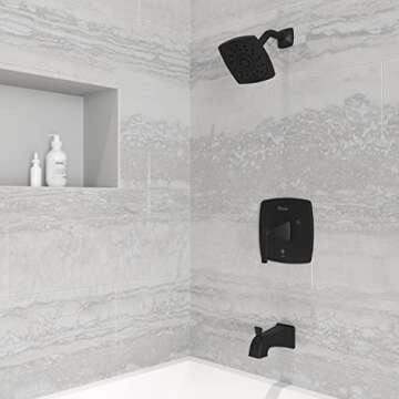 Pfister Bellance Tub & Shower Trim Kit, Valve & Cartridge Included, Single Handle, , Matte Black Finish, 8P8WS2BLLSB