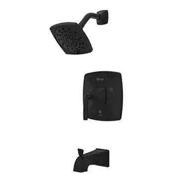 Pfister Bellance Tub & Shower Trim Kit, Valve & Cartridge Included, Single Handle, , Matte Black Finish, 8P8WS2BLLSB