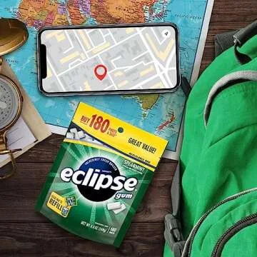 ECLIPSE Spearmint Chewing Gum Sugar Free, Sugar-Free Gum Bulk, 8.8-Ounce, 180 Piece Bag