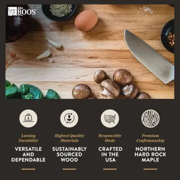 John Boos Block Reversible Wood Cutting Board w/Oil Finish, R-Board, 20"x15"x1.5", Maple