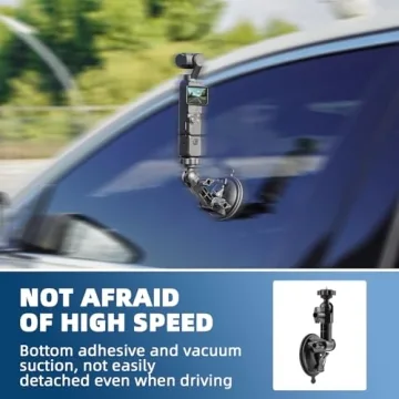 BRDRC Pocket 3 Suction Cup Mount, Windshield Window Dash Holder Kit with Expansion Adapter for Insta360 X3 X4 X2 Go 3S for GoPro Max Mini Hero 13 12 11 10 9 8 7 6 Pocket 3 2 Action 5 Pro 4 Accessories