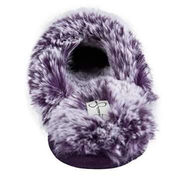 Jessica Simpson Girls Comfy Faux Fur Slippers for Kids