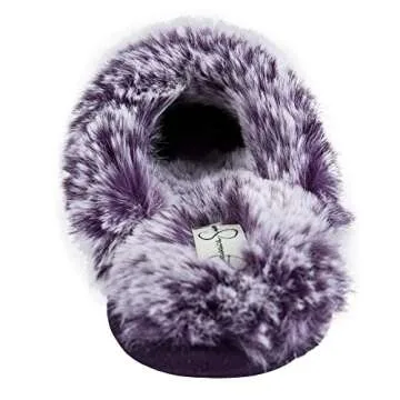 Jessica Simpson Girls Comfy Faux Fur Slippers for Kids