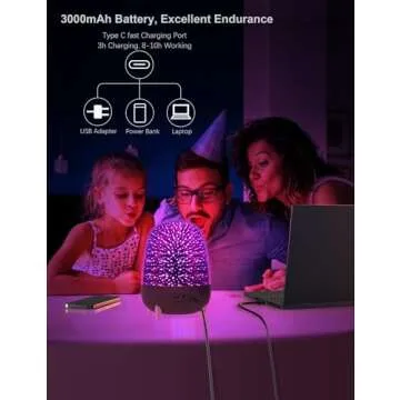 Eyesound Night Light Bluetooth Speaker with Alarm Clock, Portable Bluetooth Speaker Lamps, 3D Glass Dimmable LED 7 Color Changing Bedside Lamp for Bedroom, Best Gifts for Kids Teens Boys Girls 12-18