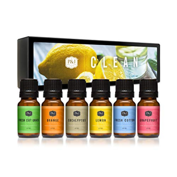 P&J Trading Fragrance Oil Clean Set | Fresh Cotton, Lemon, Orange, Grapefruit, Fresh Cut Grass, and ...