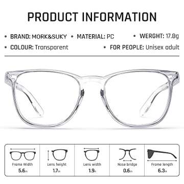 MORK&SUKY Safety Glasses, Stylish Goggles With No Fog Lense,Perfect Alternatives To Regular Protecti...