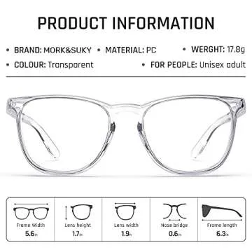 MORK&SUKY Safety Glasses, Stylish Goggles With No Fog Lense,Perfect Alternatives To Regular Protecti...