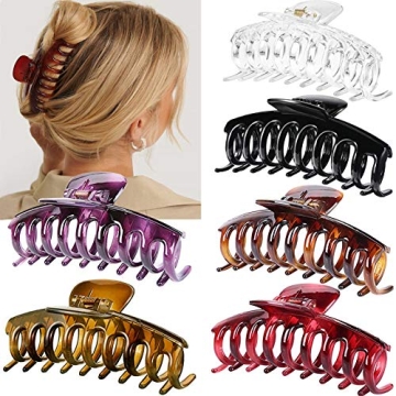 Big Claw Hair Clips for Women Thick Hair, 4.3’’ Jumbo Hair Clips Strong Hold Jaw Hair Clips Hair...